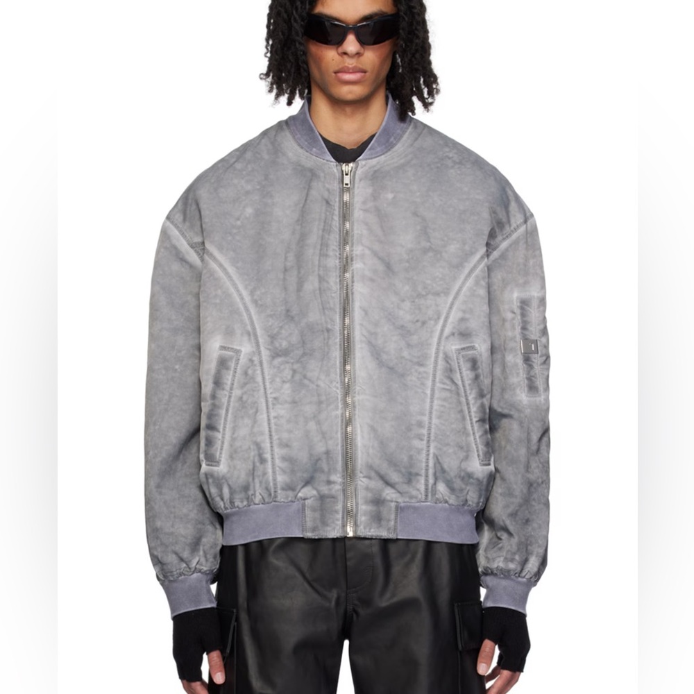 1017 ALYX 9SM Gray Overdyed Bomber Jacket